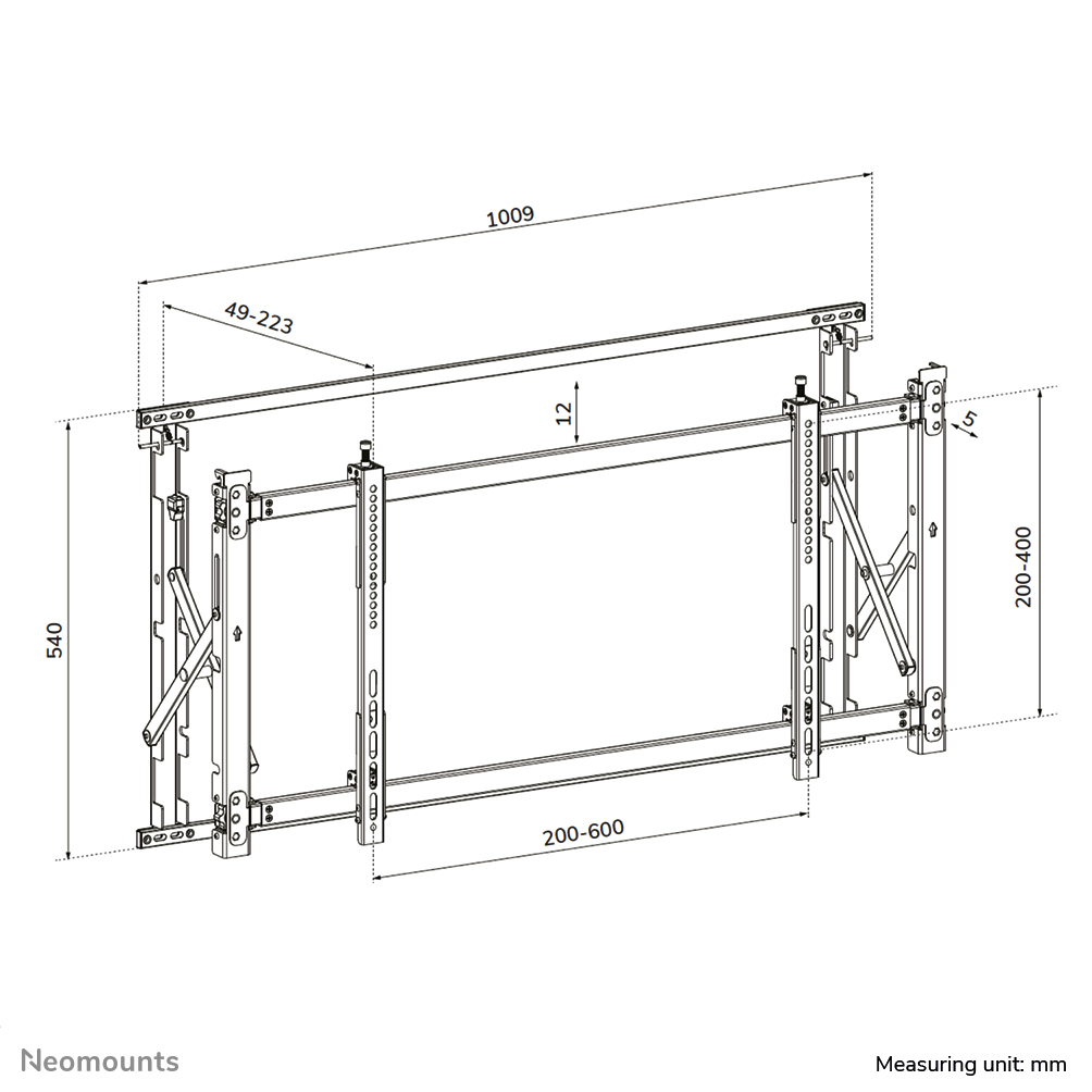 Neomounts LED-VW1750BLACK Videowall wall mount 32-55" - pull-out - max 35 kg